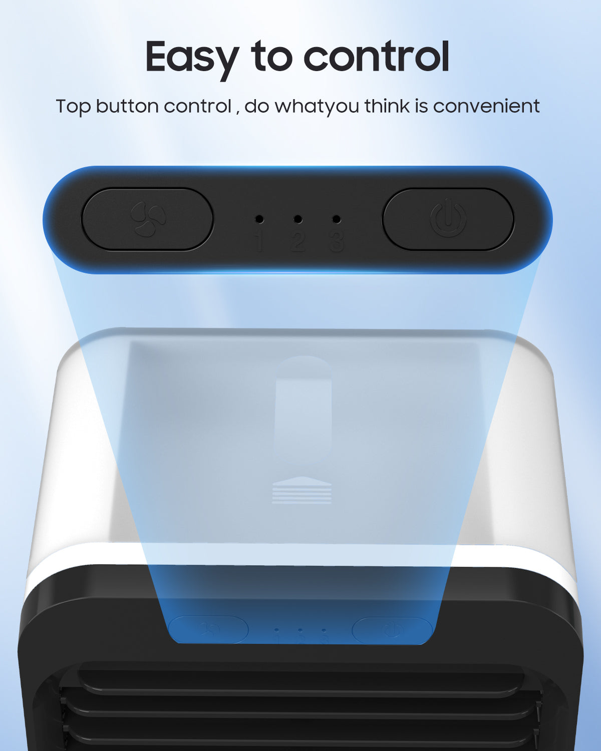 Portable Air Conditioners Fan, Evaporative Air Cooler, USB Personal Mini Air Conditioner with 3 Wind Speeds & 3 Timers Touch Screen Desktop Cooling Fan for for Home Room Camping Car Office