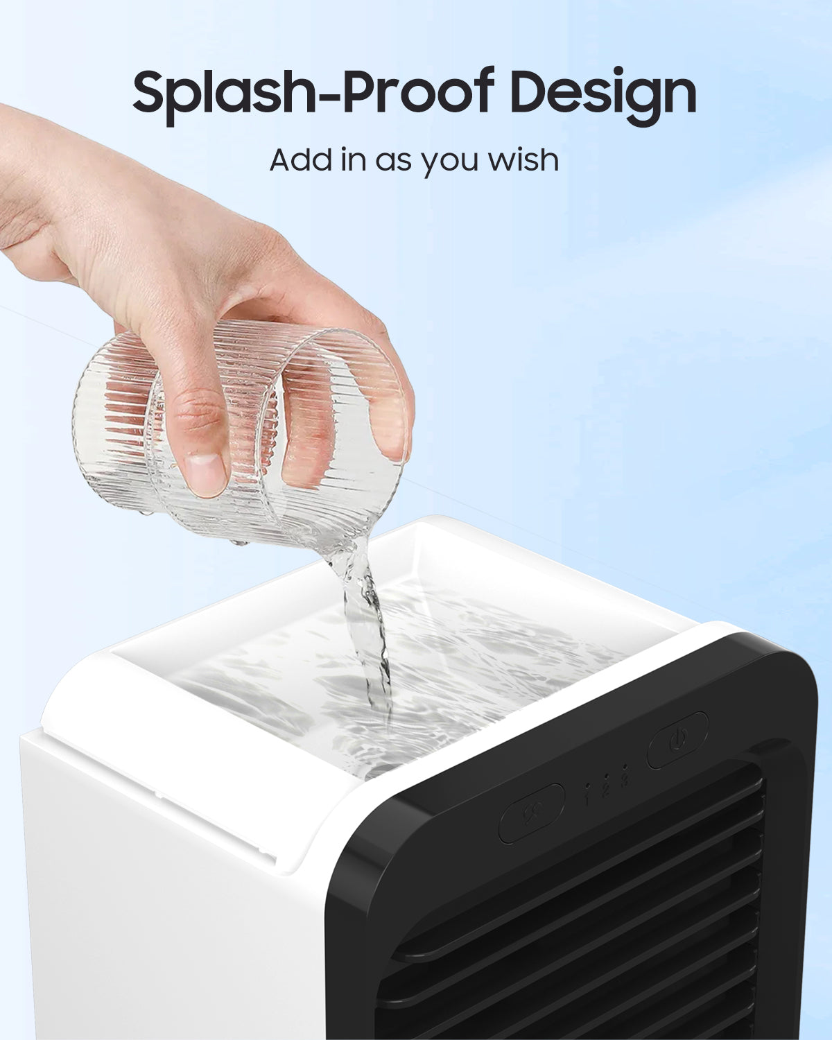 Portable Air Conditioners Fan, Evaporative Air Cooler, USB Personal Mini Air Conditioner with 3 Wind Speeds & 3 Timers Touch Screen Desktop Cooling Fan for for Home Room Camping Car Office